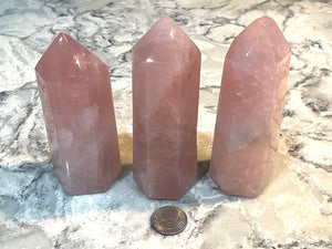 Rose Quartz Collection  - Palm Stones, orbs, towers, carving