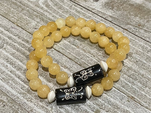 Aromatherapy Healing Stone Bracelet  - Honey Calcite -