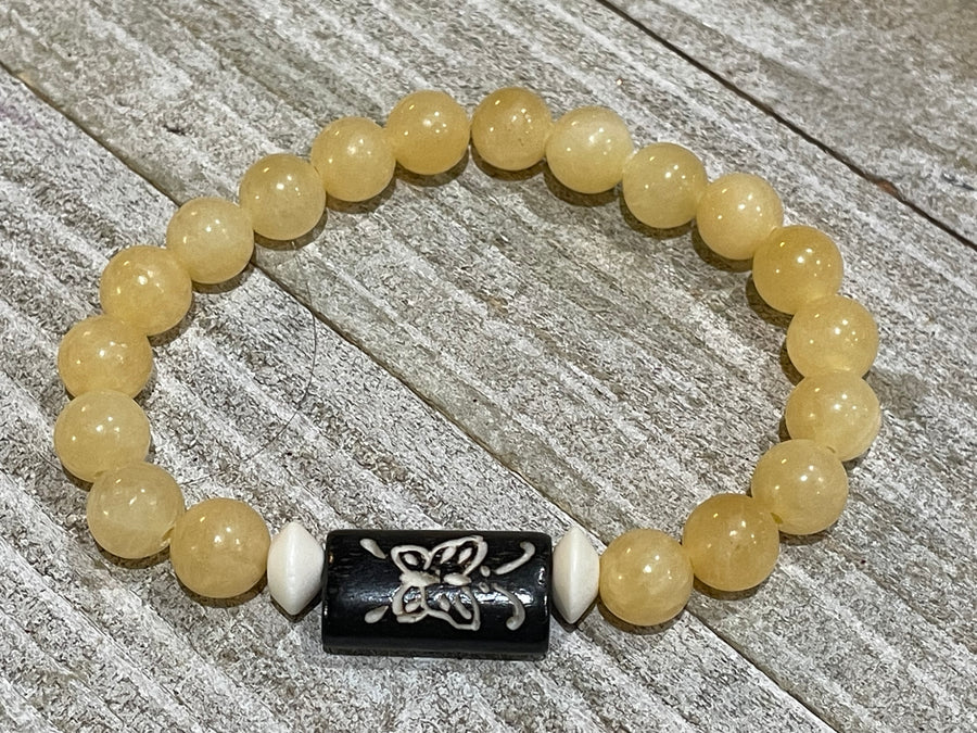 Aromatherapy Healing Stone Bracelet  - Honey Calcite -