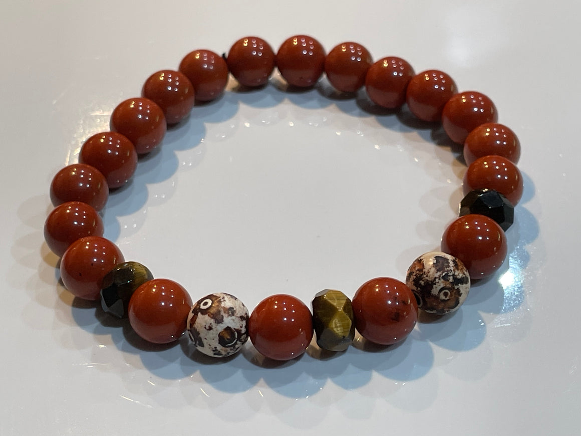 Aromatherapy Healing Stone Bracelet  - Recovery - Red Jasper