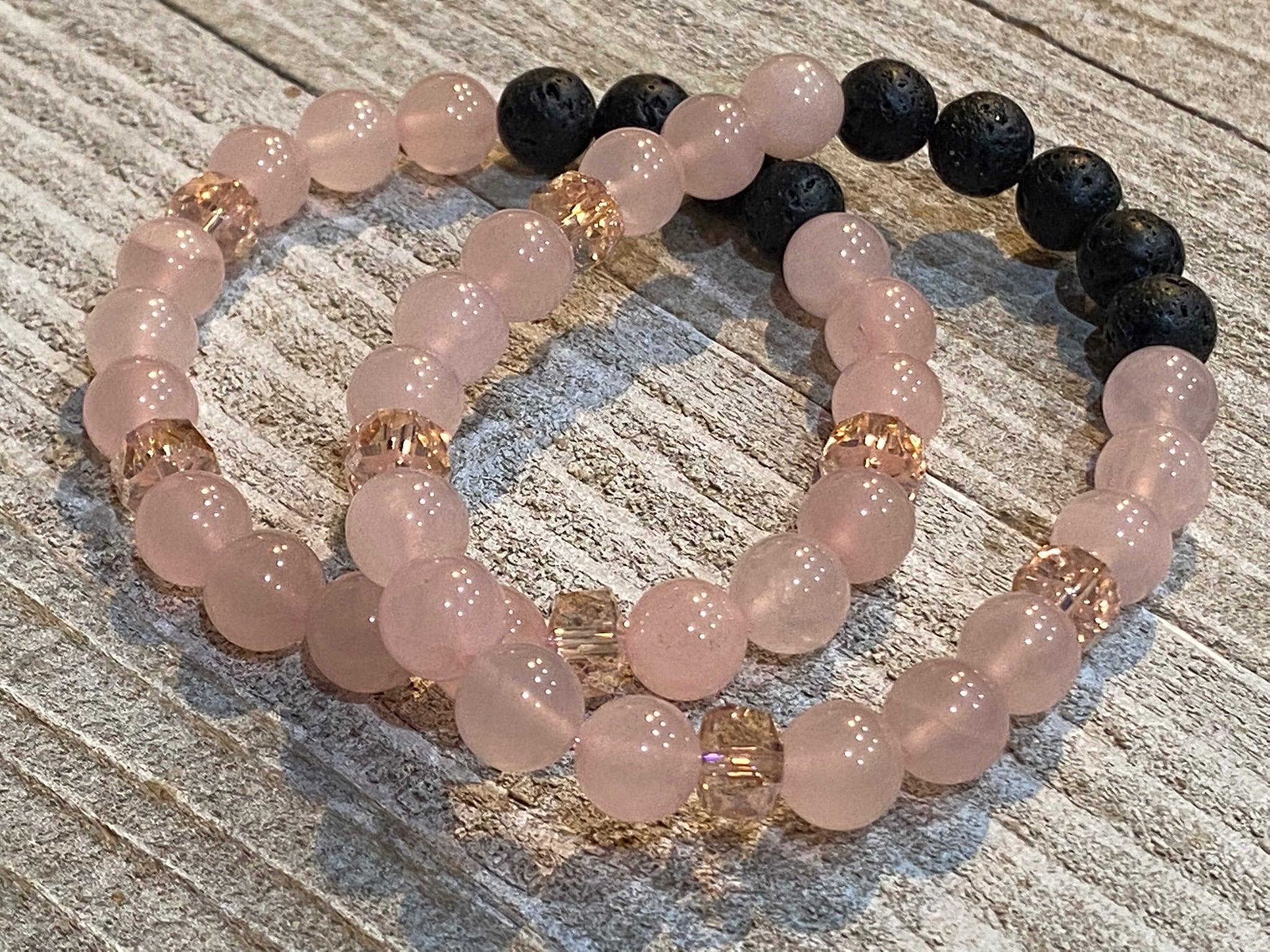 Rose Quartz Faceted 8mm Round Crystal Bead Bracelet | The Magic Is In You